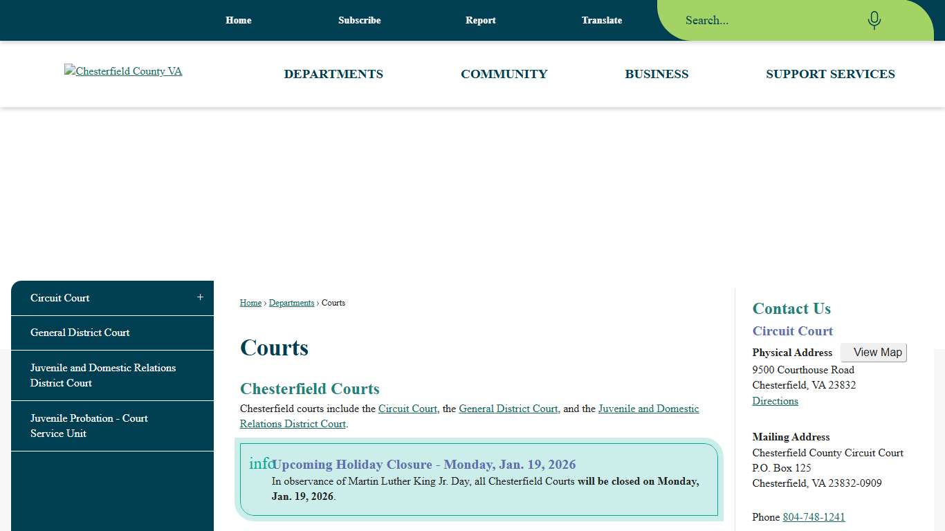 Courts | Chesterfield County, VA